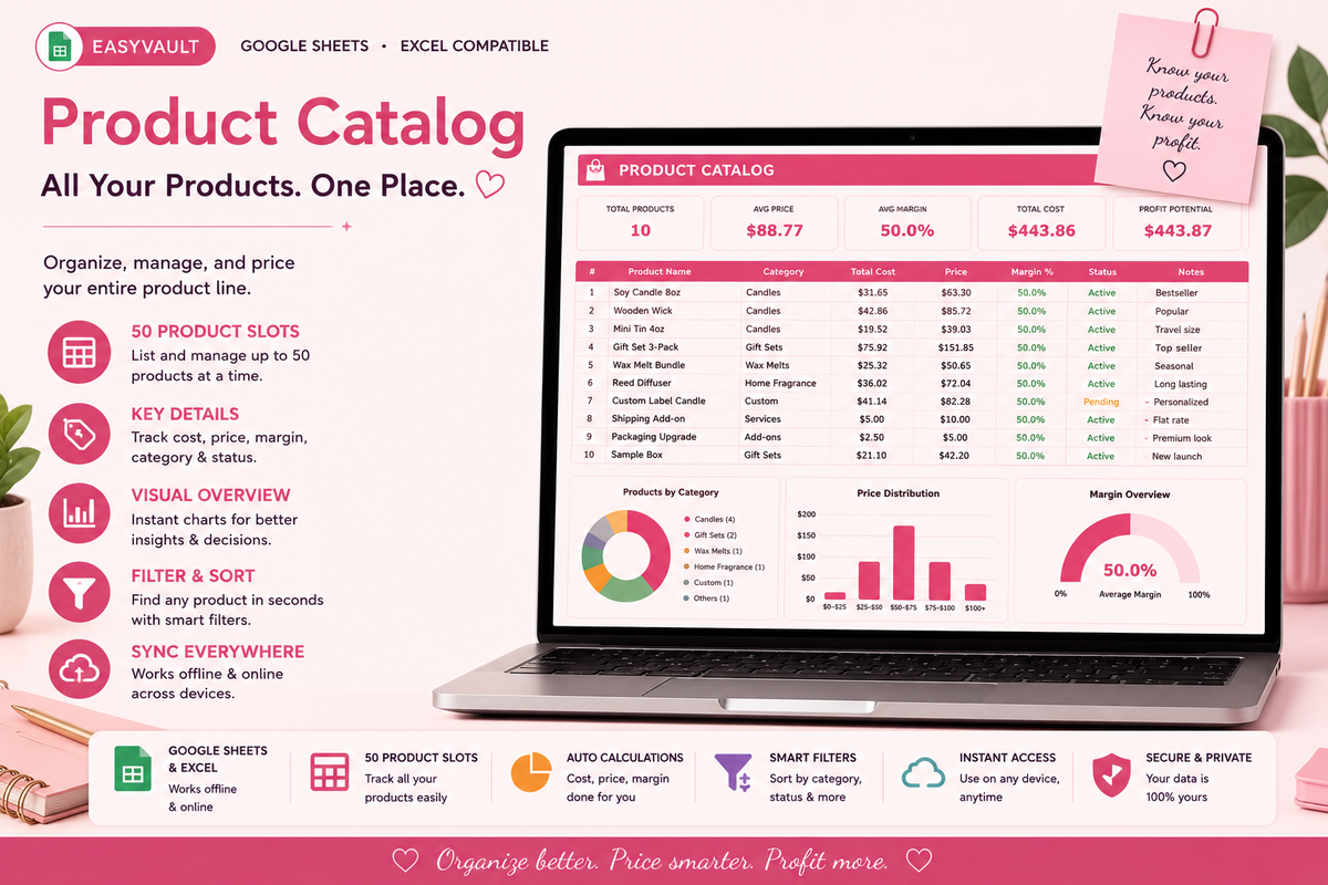 Pricing Calculator Spreadsheet Google Sheets Product Cost Profit Margin Small Business Handmade Pricing Template Excel Seller Tool