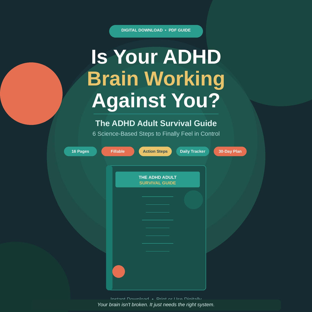 ADHD Adult Survival Guide | Focus, Habits, Time Management (PDF Download)