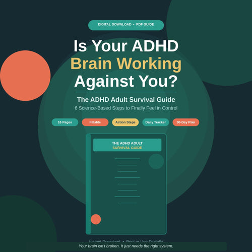 ADHD Adult Survival Guide | Focus, Habits, Time Management (PDF Download)