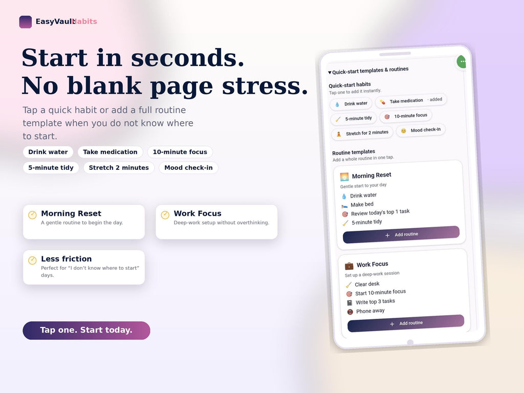 ADHD Habit Tracker Web App, Daily Routine Planner, Lifetime Access