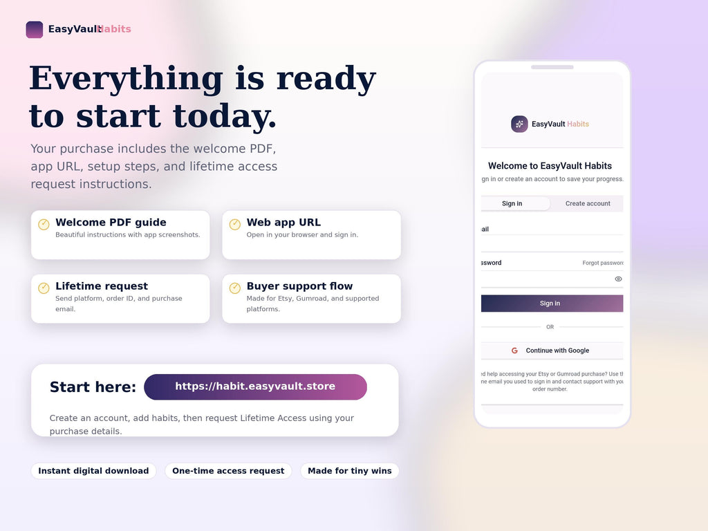 ADHD Habit Tracker Web App, Daily Routine Planner, Lifetime Access