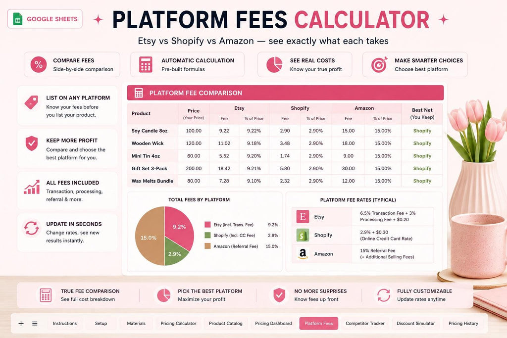 Google Sheets Pricing Calculator: Product Cost & Profit Margin Spreadsheet