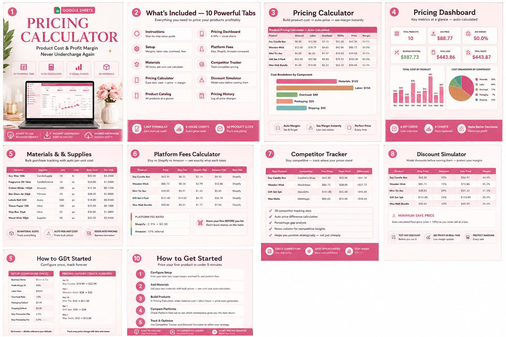 Google Sheets Pricing Calculator: Product Cost & Profit Margin Spreadsheet