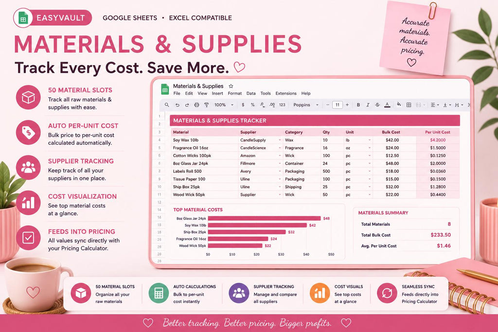 Pricing Calculator Spreadsheet: Product Cost & Profit Margin (Google Sheets, Excel)