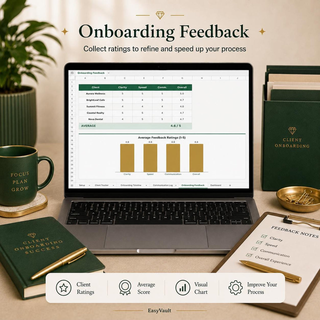 Client Onboarding Checklist Spreadsheet: Tracker, Template, Management (Google Sheets)