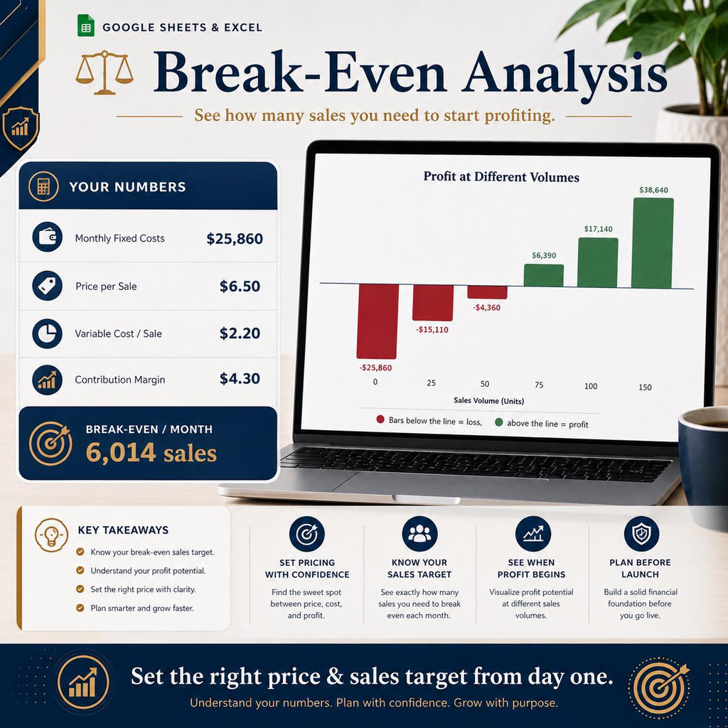 Small Business Startup Cost Calculator: Budget, Funding, Cash Runway (Google Sheets/Excel)