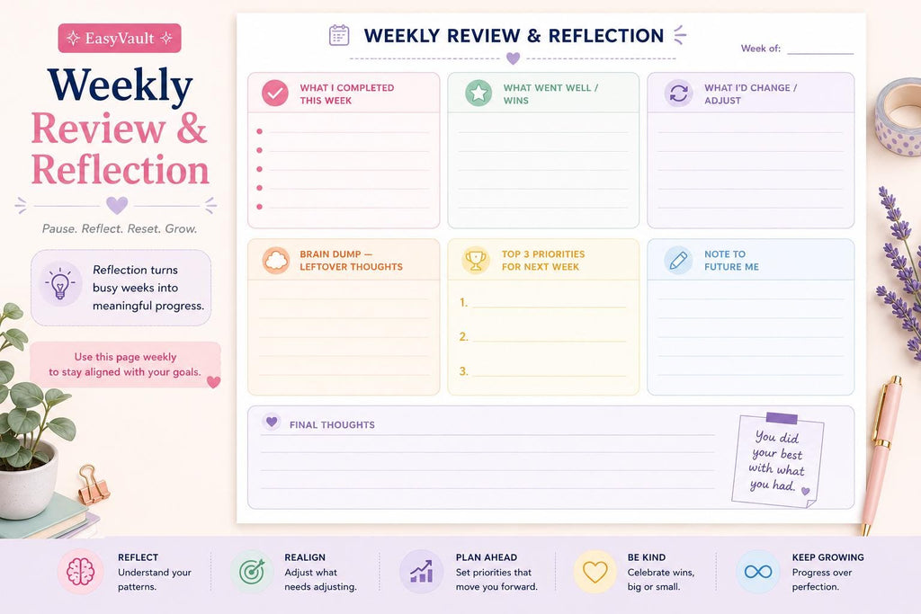 ADHD Weekly Hourly Schedule Planner (Undated, Colourful)