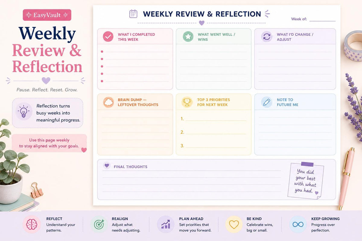 ADHD Weekly Hourly Schedule Planner (Undated, Colourful)