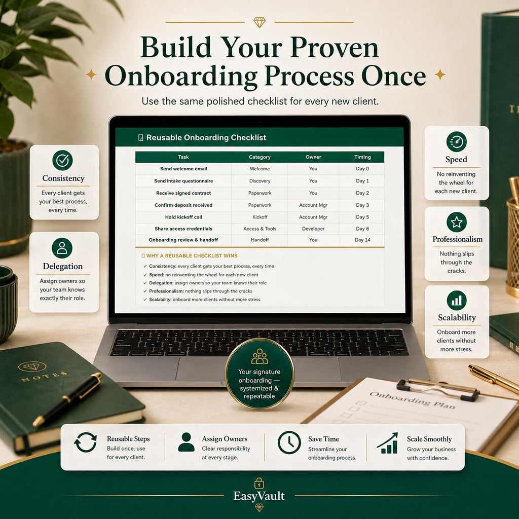 Client Onboarding Checklist Spreadsheet: Tracker, Template, Management (Google Sheets)