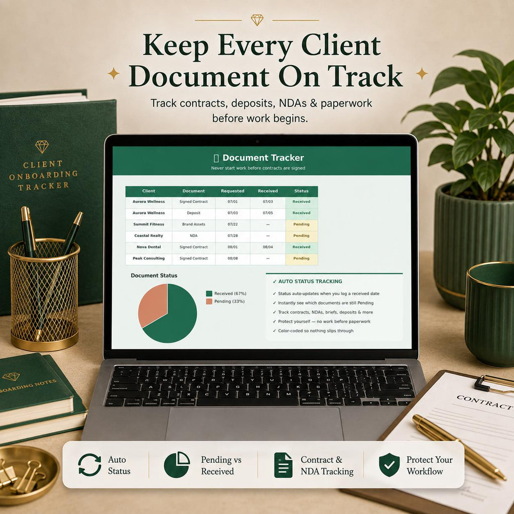 Client Onboarding Checklist Spreadsheet: Tracker, Template, Management (Google Sheets)