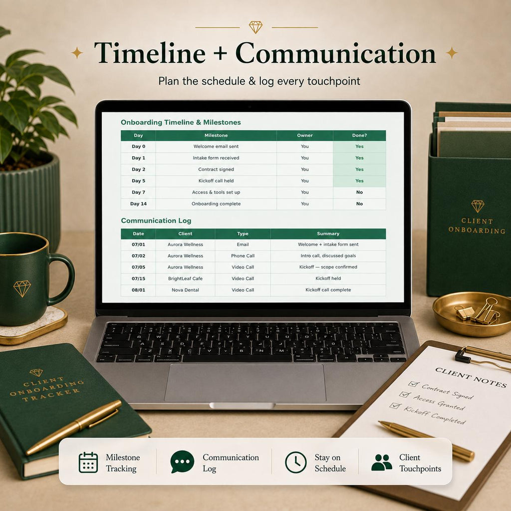 Client Onboarding Checklist Spreadsheet: Tracker, Template, Management (Google Sheets)