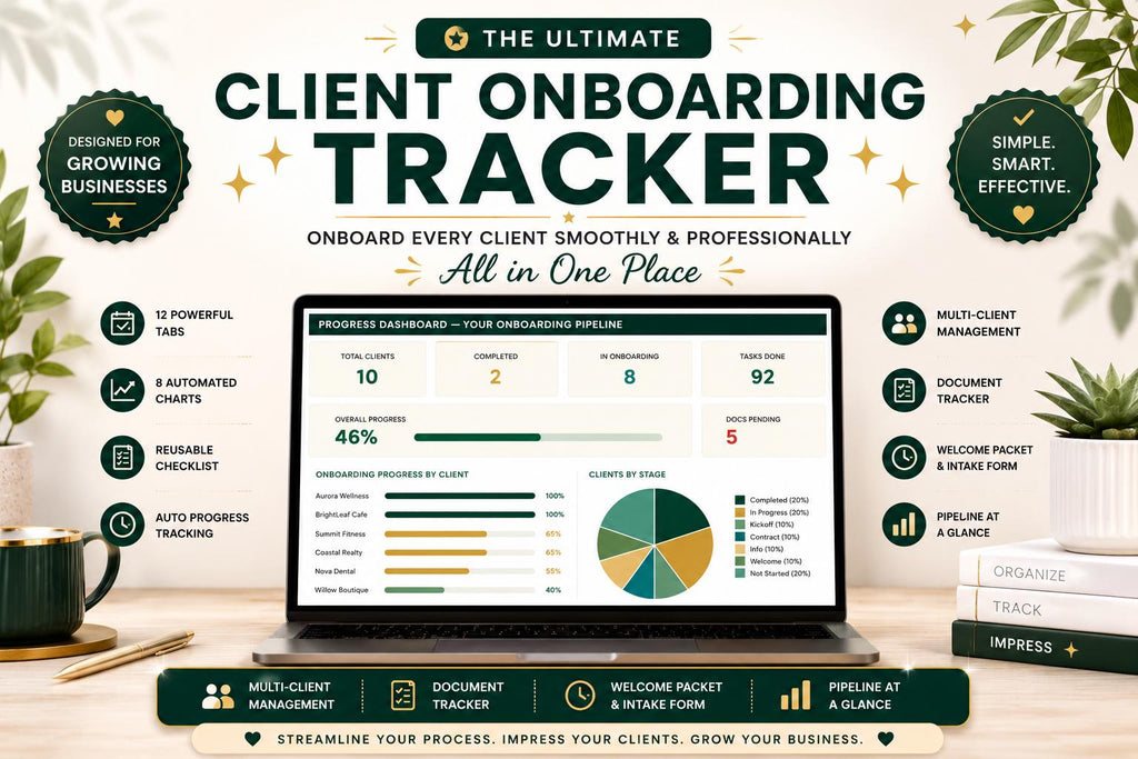 Client Onboarding Checklist Spreadsheet: Tracker, Template, Management (Google Sheets)