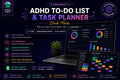 ADHD Task Planner Google Sheets | Dark Mode Eisenhower Matrix Tracker (Digital Download)