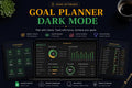 ADHD Goal Planner Dark Mode Google Sheets | SMART Goals Vision Board (Digital Download)