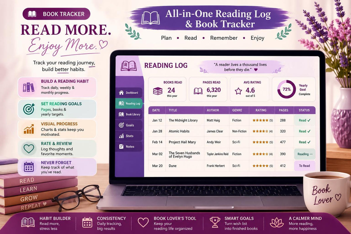Book Club Tracker Google Sheets | Member Rotation, Ratings, Discussion Notes (Digital Download)