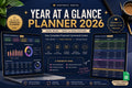 Year at a Glance Planner 2026 Dark Mode | Google Sheets Yearly Calendar | Annual Overview Planner
