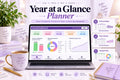 2026 Year at a Glance Planner | Google Sheets Annual Overview (Digital Download)