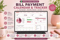 Blush Pink Bill Payment Calendar & Tracker (Google Sheets Template)