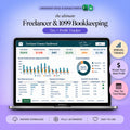 Freelancer Bookkeeping Spreadsheet Google Sheets 1099 Self Employed Tax Tracker Quarterly Estimated Tax Mileage Expense Log Schedule C