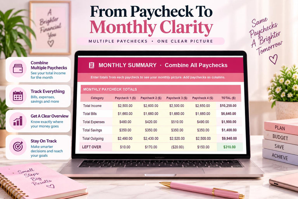 Paycheck Budget Planner 2026 | Biweekly Bill Tracker, 50/30/20 Calculator (Digital Download)
