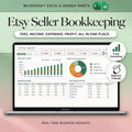 Etsy Seller Bookkeeping Spreadsheet Google Sheets Shop Fee Calculator Income Expense Profit Tracker Small Business Bookkeeping Template Tax